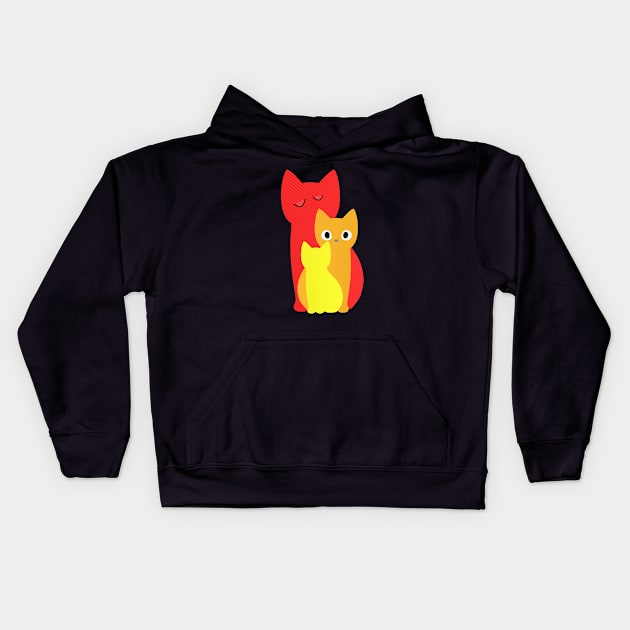 Rainbow cats Kids Hoodie by Teebevies